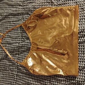 Shiny Gold Halter Top